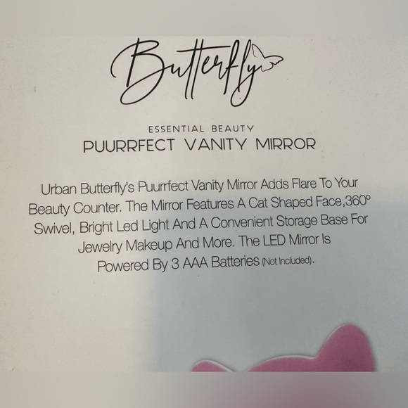 New in Box- Lighted Pink Vanity Mirror with storage tray. - Picture 3 of 8